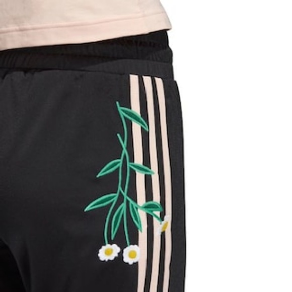 adidas Pants - Floral Embroidered Love Revolution Adidas pants